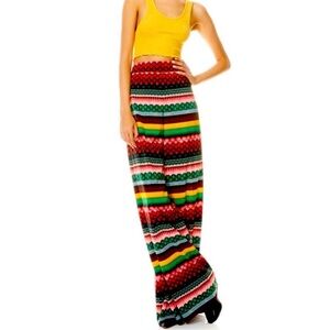 Alice + Olivia Athena High-Waisted Geo Multicolor Wide Leg Pants Size 4